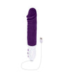 Plum Thrust Rechargeable Silicone Dildo - Purple/White