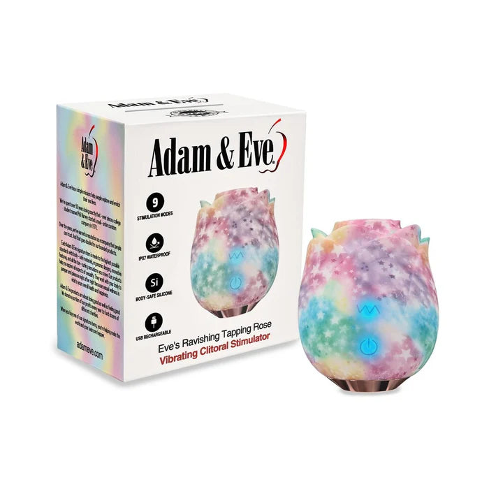 A&E Eve's Ravishing Rose Tapping Clitoral Stimulator Rainbow
