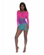 Dreamgirl Reversible Ombre Mesh Bodystocking Neon Rainbow O/S