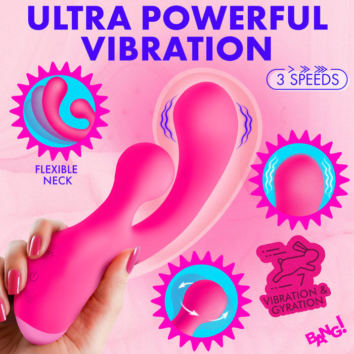 BANG! Gyro Rabbit Silicone Vibrator Pink