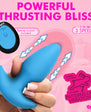 BANG! Thrusting & Vibrating Silicone Butt Plug Blue