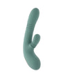 Rub Me Tender Thrusting Vibrator with Clitoral Stimulation - Green