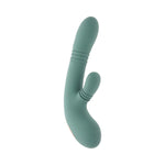 Rub Me Tender Thrusting Vibrator with Clitoral Stimulation - Green