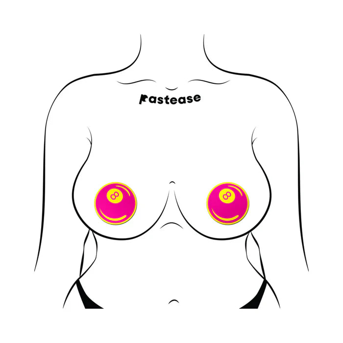 Pastease Neon Pink & Yellow 8-Ball Breast Pasties