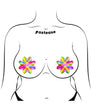 Pastease Electric Rainbow Fractal Laser Petal Breast Pasties