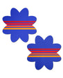 Pastease Vibrant Retro Stripes on Blue Petal Breast Pasties