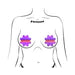Pastease Colorful Retro Stripes on Purple Petal Breast Pasties
