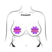 Pastease Colorful Retro Stripes on Purple Petal Breast Pasties