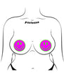 Pastease Neon Green Glow-in-the-Dark Pink Smiley Face Breast Pasties