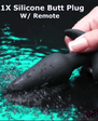 BANG! 21X Vibrating Silicone Butt Plug with Remote Control Black