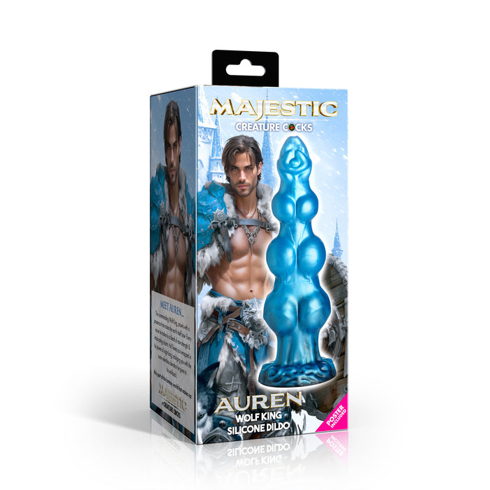 Creature Cocks Auren Wolf King Silicone Dildo - Blue