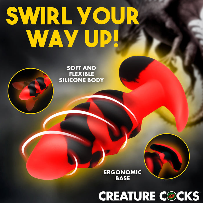 Creature Cocks Dragon Trainer Silicone Butt Plug Set (3 Piece) - Red/Black