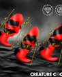 Creature Cocks Dragon Trainer Silicone Butt Plug Set (3 Piece) - Red/Black