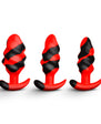 Creature Cocks Dragon Trainer Silicone Butt Plug Set (3 Piece) - Red/Black