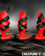 Creature Cocks Dragon Trainer Silicone Butt Plug Set (3 Piece) - Red/Black