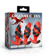 Creature Cocks Dragon Trainer Silicone Butt Plug Set (3 Piece) - Red/Black