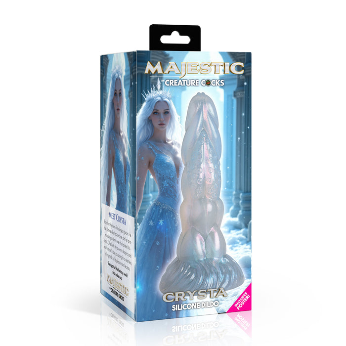 Creature Cocks Crysta Silicone Dildo - Blue/White