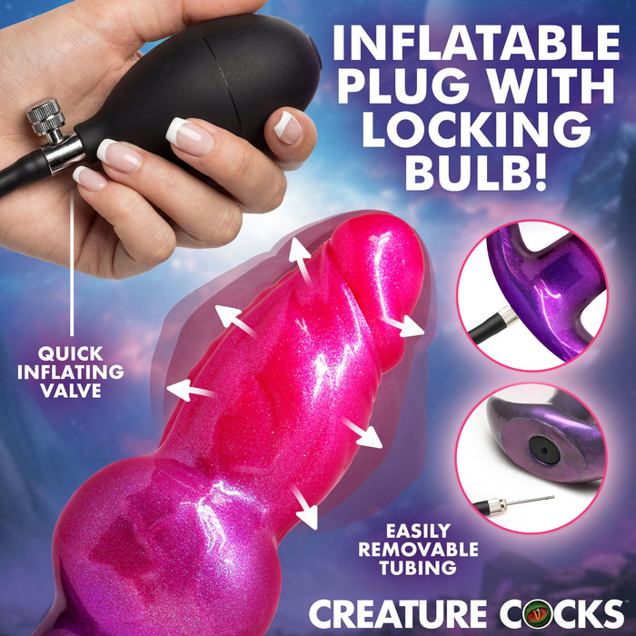 Creature Cocks Astro Inflatable Silicone Anal Plug - Pink/Purple