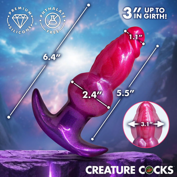 Creature Cocks Astro Inflatable Silicone Anal Plug - Pink/Purple