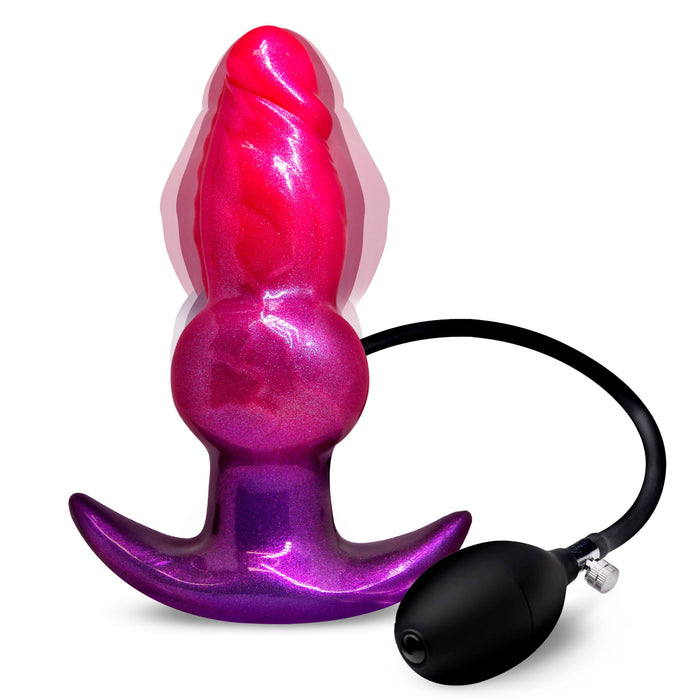 Creature Cocks Astro Inflatable Silicone Anal Plug - Pink/Purple