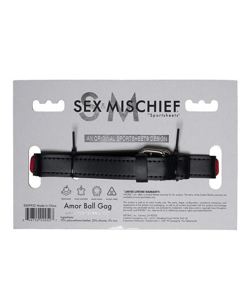 Sex & Mischief Amor Ball Gag - Red/Black