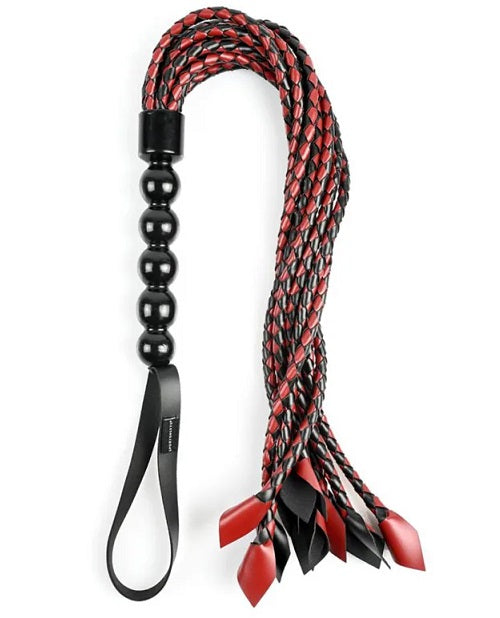 Saffron Braided Flogger - Black/Red