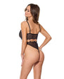 Pleasure Collection Feline Fatale Teddy w/Removable Chain - Black O/S