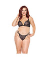 Pleasure Collection Feline Fatale Bra & G-String 2 pc Set - Black (Queen)
