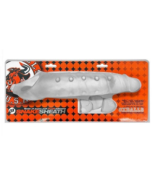 Snake Deep-Reacher Silicone Cocksheath - Clear Ice