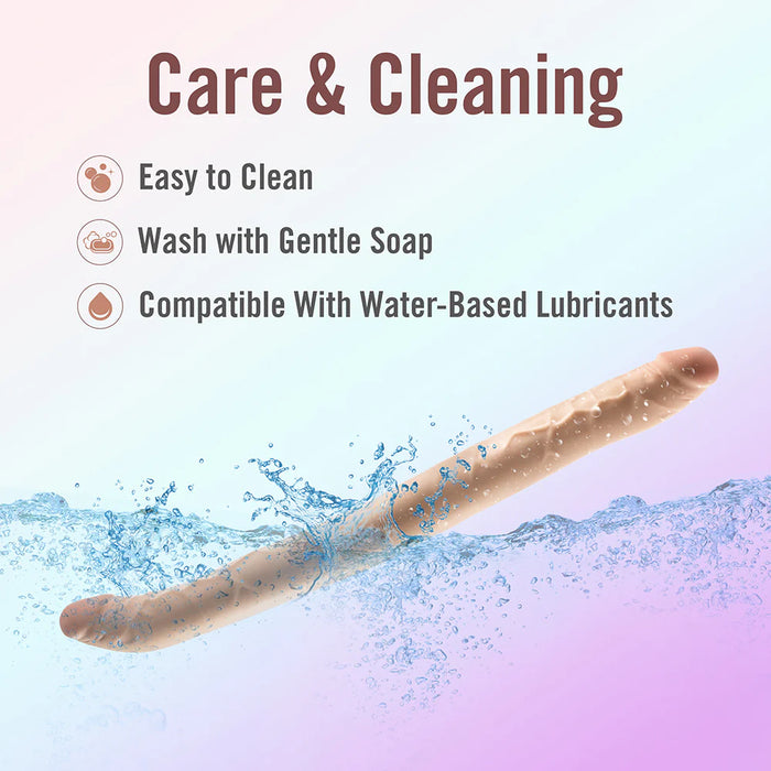 Dr. Skin Plus Posable Double Dong 16.5in Beige