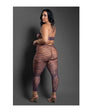 Sheer Set Me Free Mesh Body Stocking w/Zebra Pattern & Open Crotch - Purple (Queen)