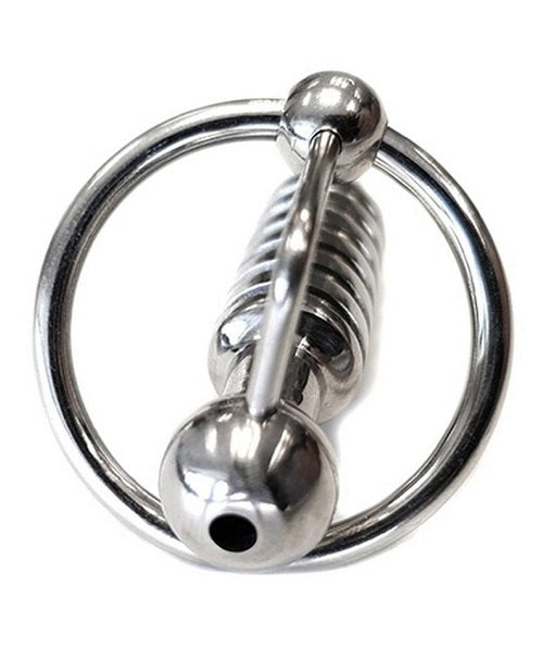 Rouge Stainless Steel Hollow Beaded Urethral Probe and Cock Ring