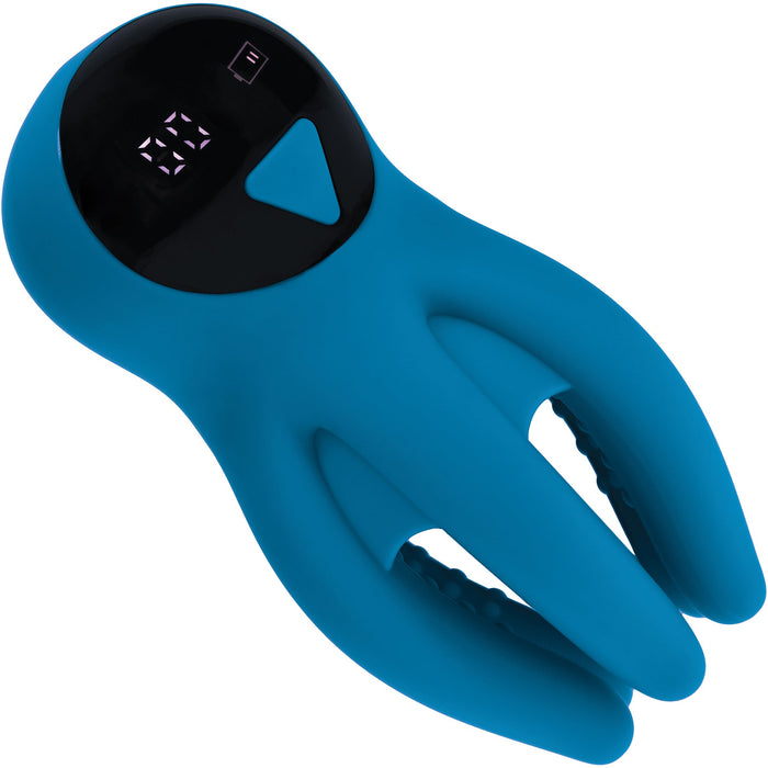 Levelz Digital Vibrating Silicone Rechargeable Penis Head Stimulator with Tentacles