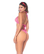 Lacy Halter Top w/Panty 2 pc Set - Pink