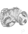 Master Series Detained 2.0 Restrictive Chastity Cage with Nubs - Clear