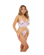 Zoe Peek A Boo Soft Cup Lace Teddy w/G-String Back