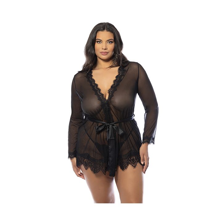 Provence Short Robe - Black (Queen)