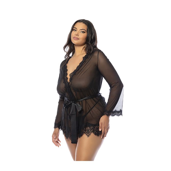 Provence Short Robe - Black (Queen)
