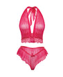 Maylah Mesh & Lace Halter 2 pc Set - Pink