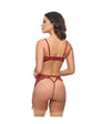Arielle Lace Unlined Underwire 2 pc Set w/Ring Detail - Burgundy