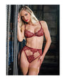 Arielle Lace Unlined Underwire 2 pc Set w/Ring Detail - Burgundy