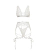 Naya Lace 3 pc Set w/Strap Details - White