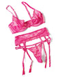 Julia Lace & Mesh 3 pc Set w/G-String - Rose