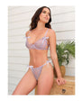 Dahlyia Lace 2 pc Set w/Decorative Ties - Purple