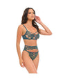 Daphne Lace Underwire 3 pc Set w/Embroidered Trim & Crossing Elastics - Blue