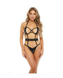 Capucina Underwire Halter Embroidery Teddy Black