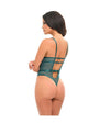 Paisley Lace & Mesh Teddy w/Bow Details - Turquoise