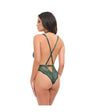 Lucy Lace & Mesh Teddy w/Removable Harness - Green