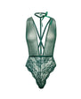 Lucy Lace & Mesh Teddy w/Removable Harness - Green