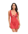 Tiana Lace Babydoll w/Side Slits & Strap Details - Red
